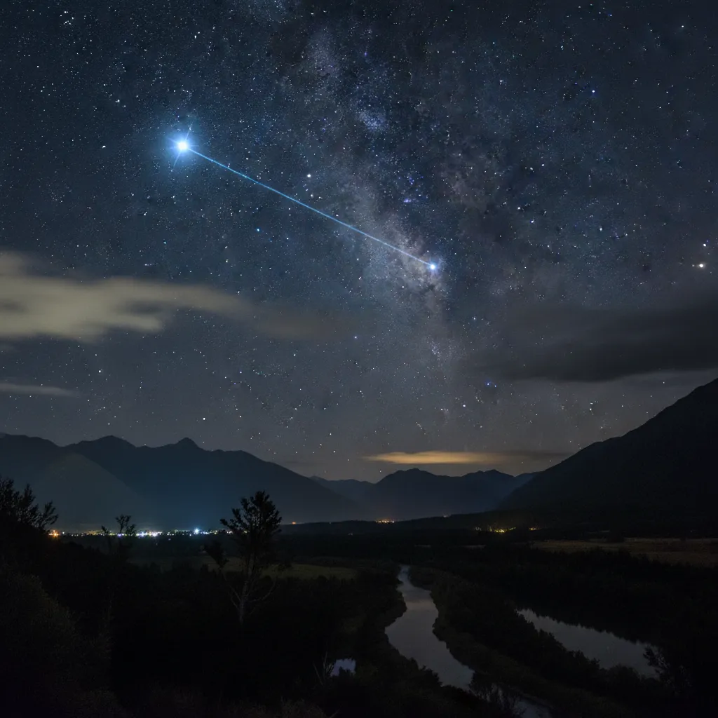 The star Rigel, known as Puanga in Māori astronomy, shining brightly in the Orion constellation