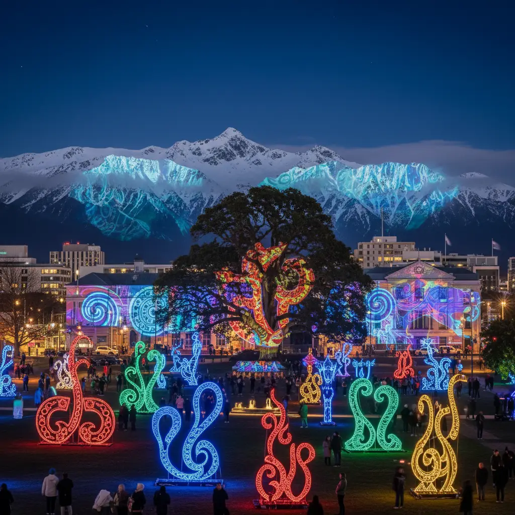 Tīrama Mai light festival in Christchurch