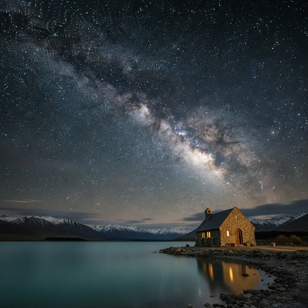 Milky Way over Church of the Good Shepherd Lake Tekapo