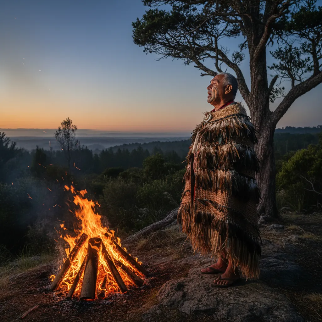 Kaumātua chanting during the Taki Mōteatea phase of the Hautapu ceremony