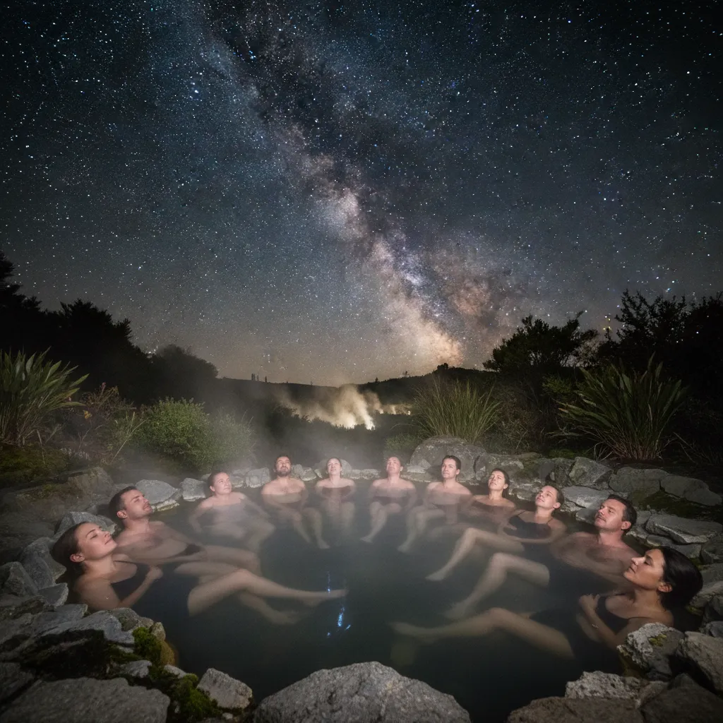 Stargazing at Rotorua thermal pools during Matariki