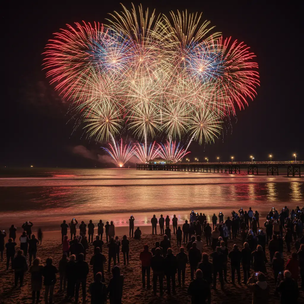 Christchurch Matariki fireworks at New Brighton Pier