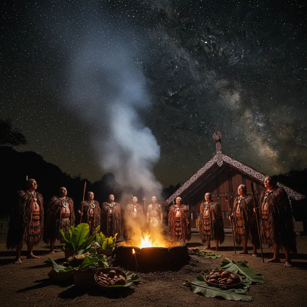 Hautapu ceremony steam rising to Matariki