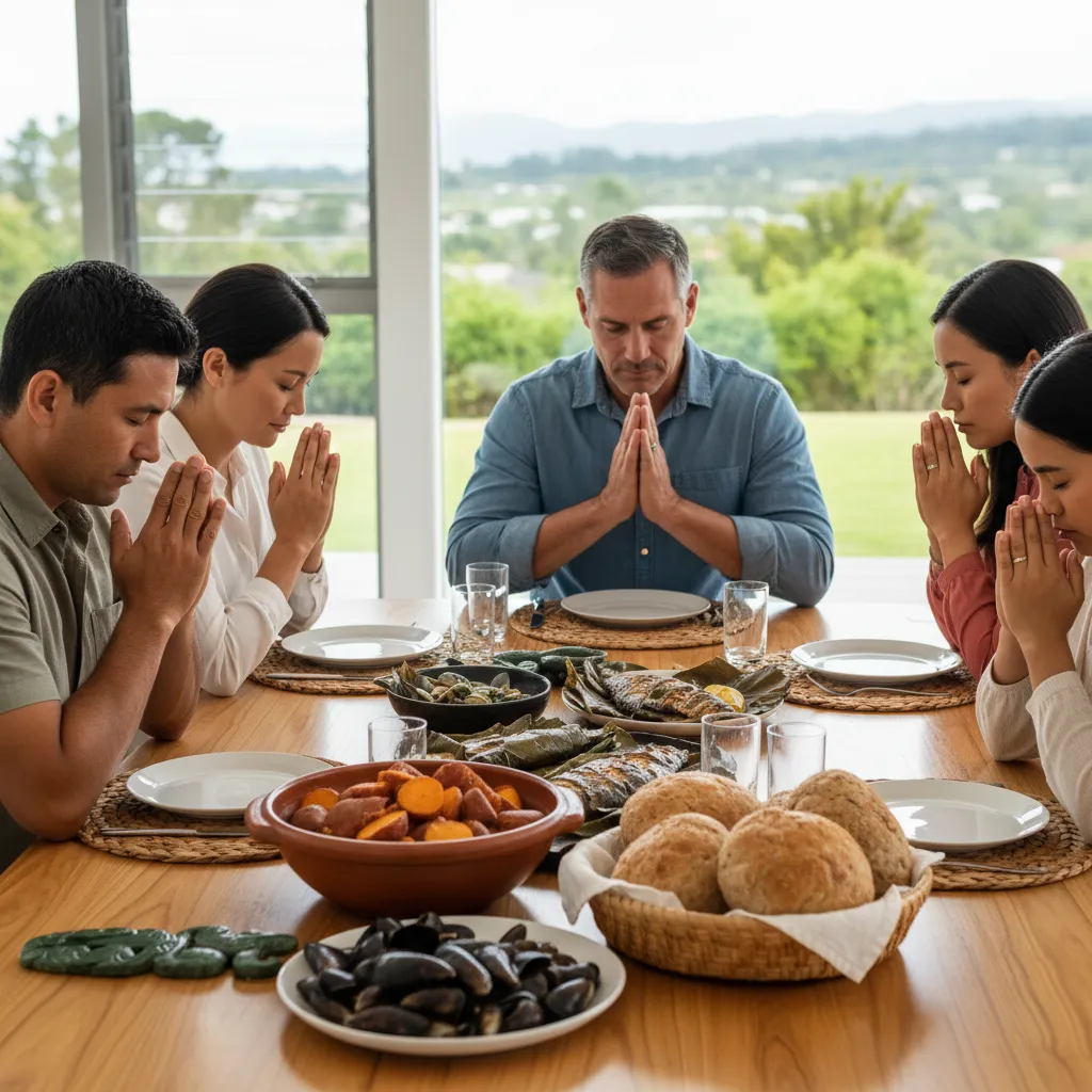 Whanau gathering for Matariki feast