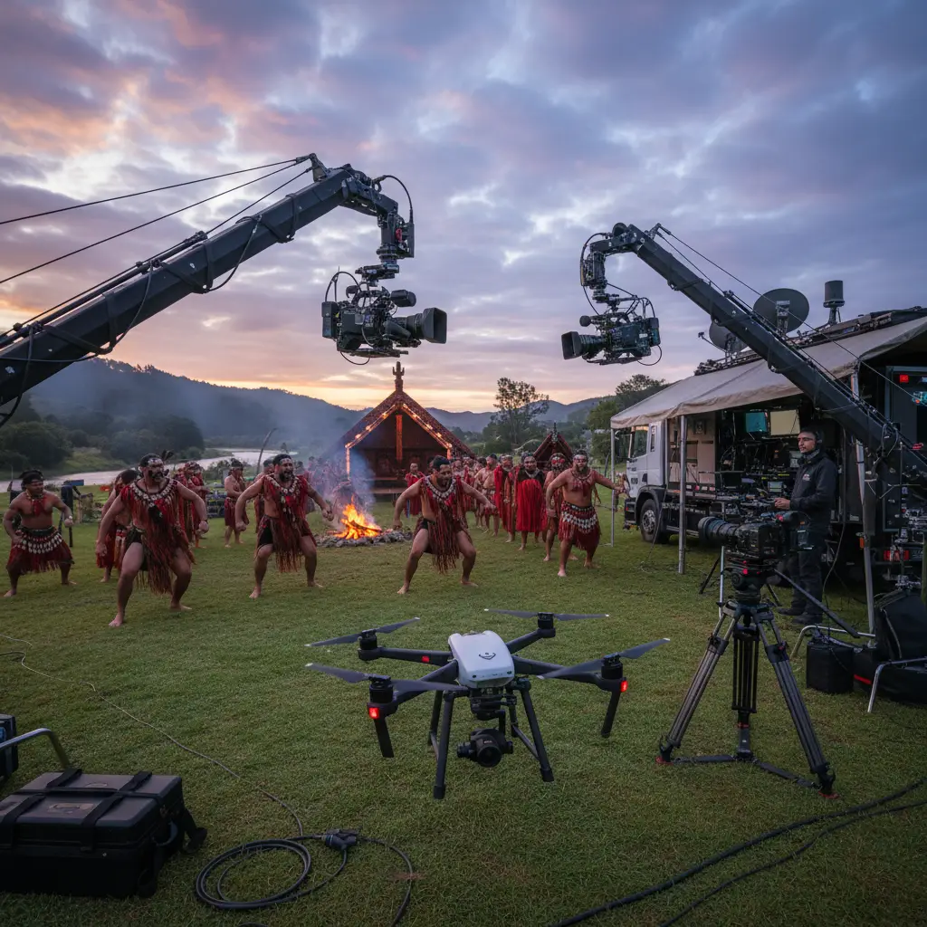 Filming the national Matariki broadcast in New Zealand