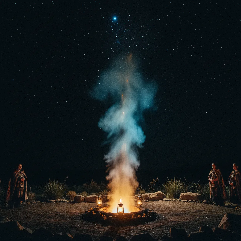 The sacred steam rising from the Umu Kohukohu Whetū towards the stars