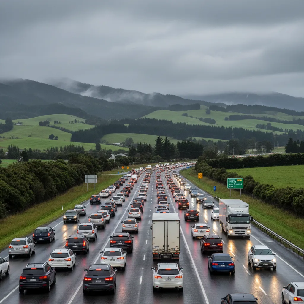 Heavy traffic on State Highway 1 during Matariki weekend