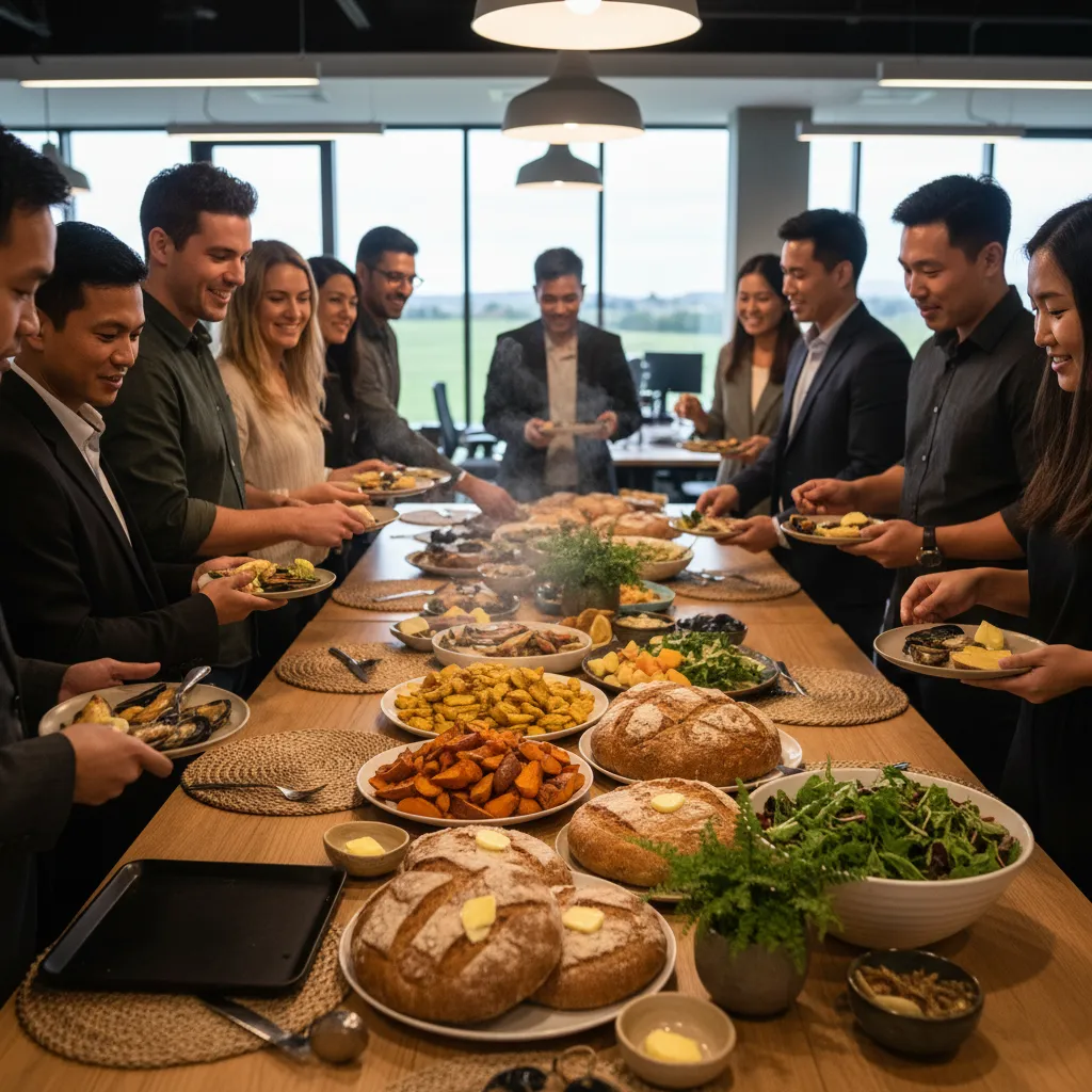 Shared workplace lunch celebrating Matariki