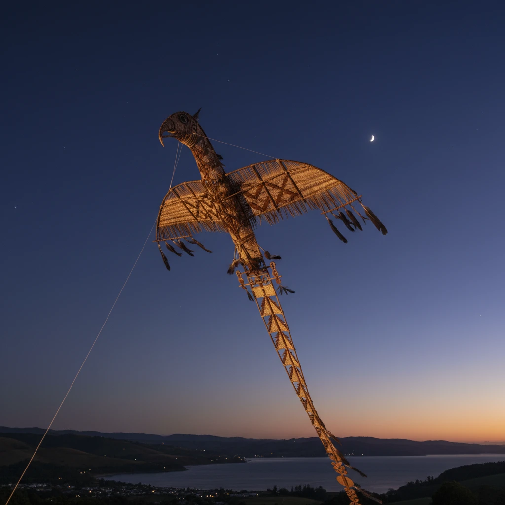 Traditional Māori kite flying during Matariki