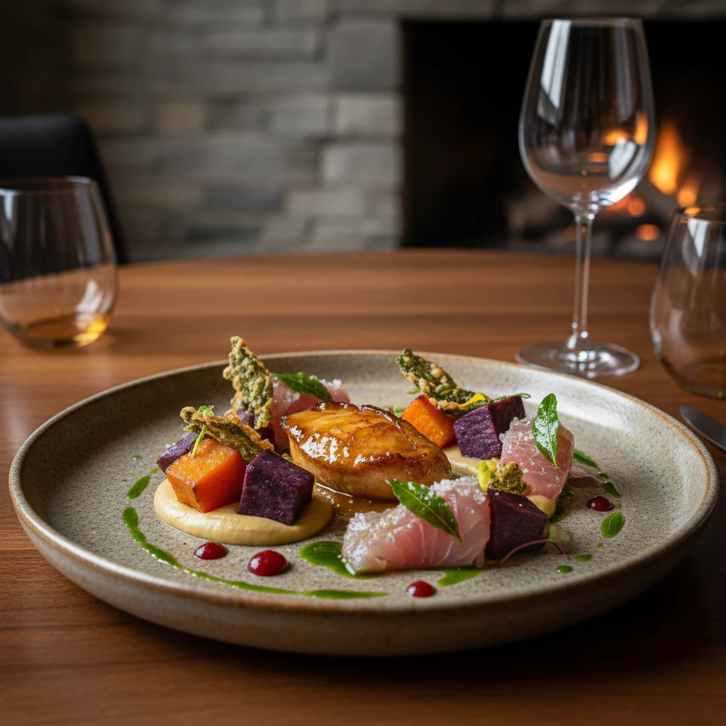 Modern cuisine featuring traditional Maori ingredients for Matariki dining