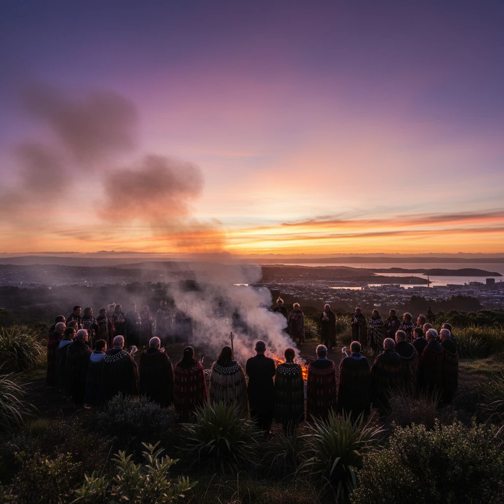 Dawn Hautapu ceremony for Matariki in Wellington