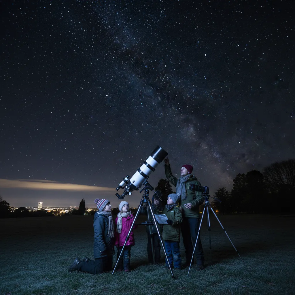 Family stargazing for Matariki in Christchurch Park