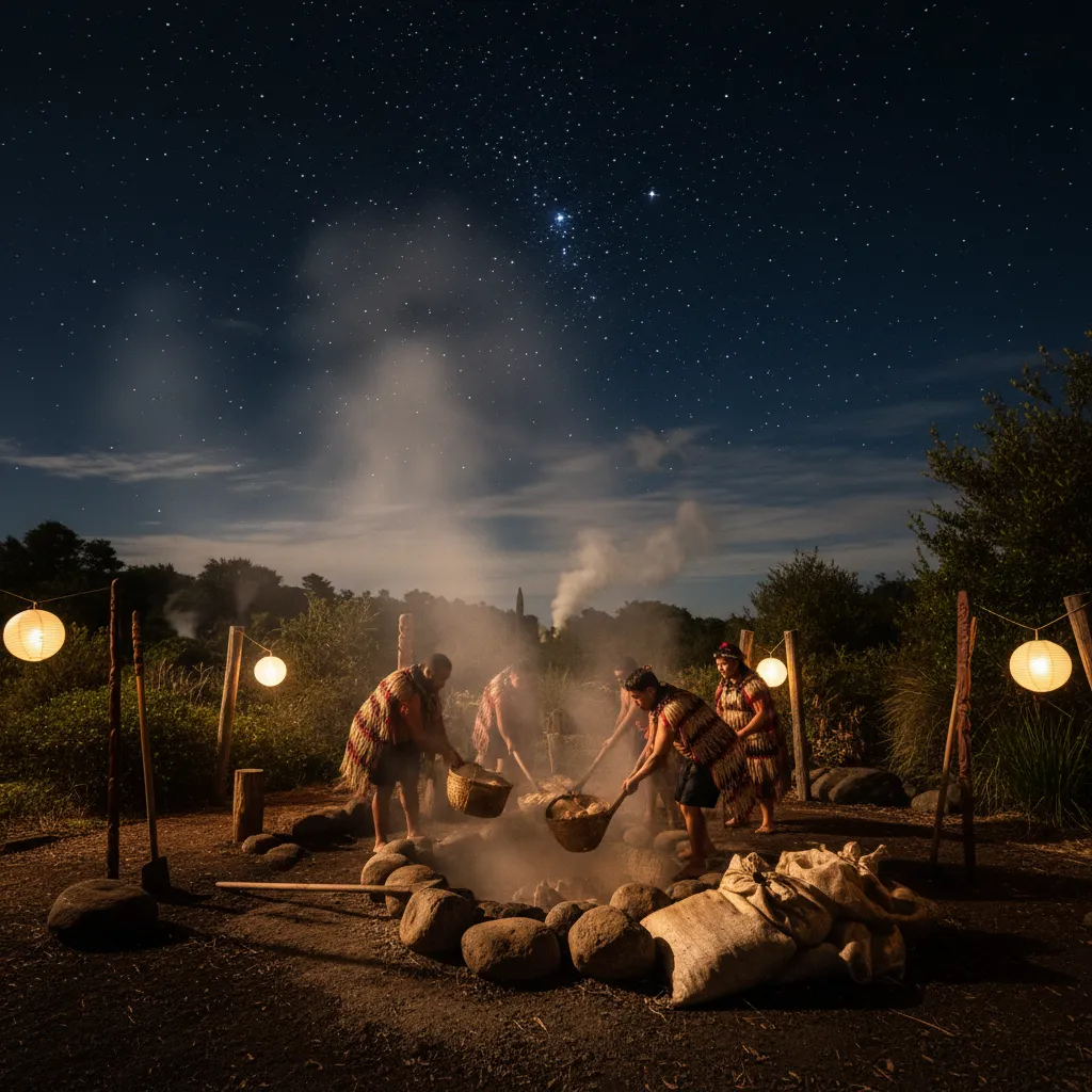 Traditional Hangi feast during Matariki Rotorua events