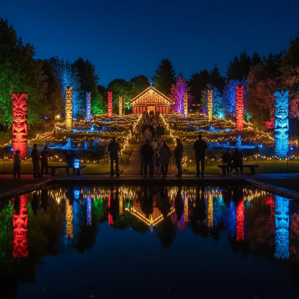 Hamilton Gardens Matariki light display