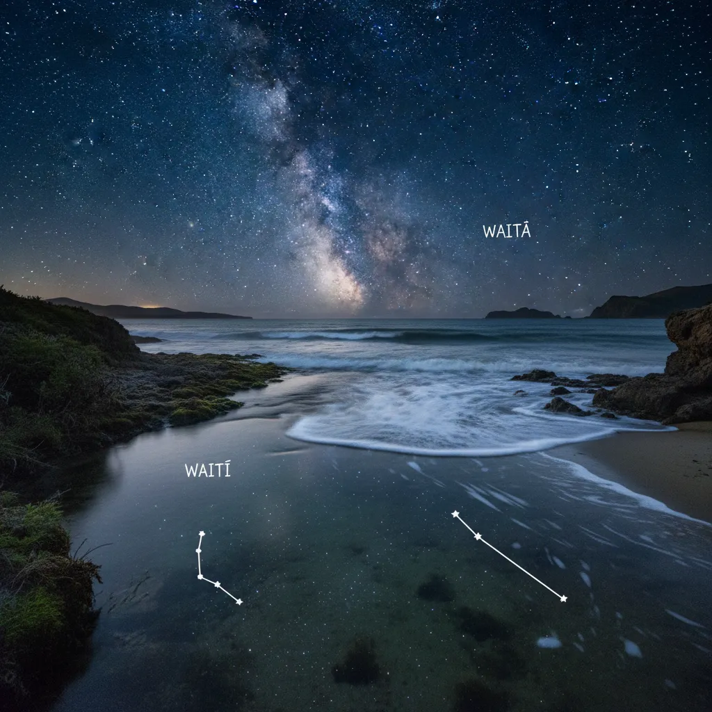 Fresh water merging with salt water representing Waitī and Waitā