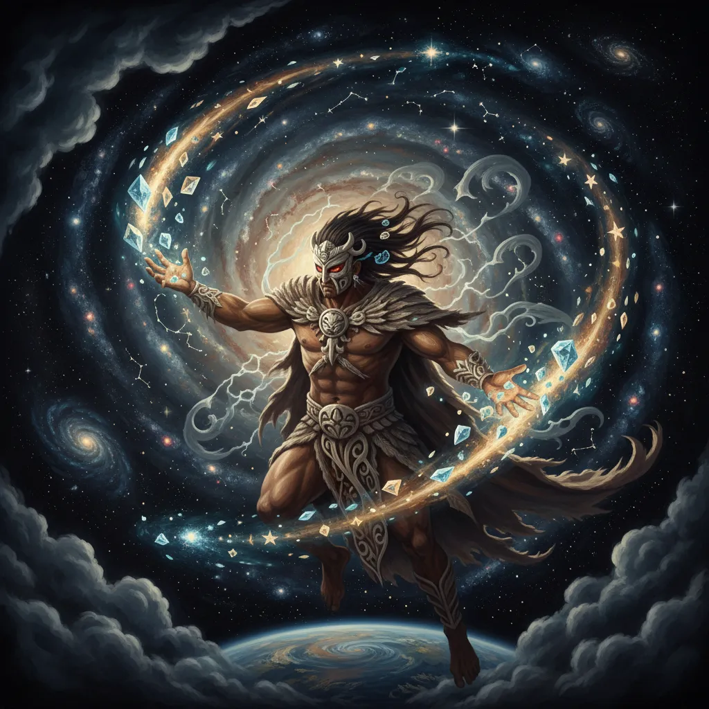 Tāwhirimātea creating the Matariki stars