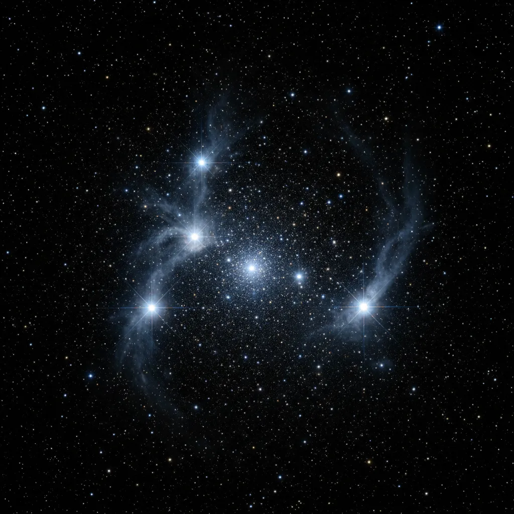 Close up view of the Matariki star cluster