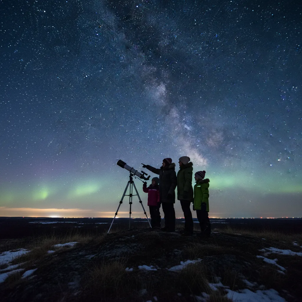 Family stargazing during Matariki