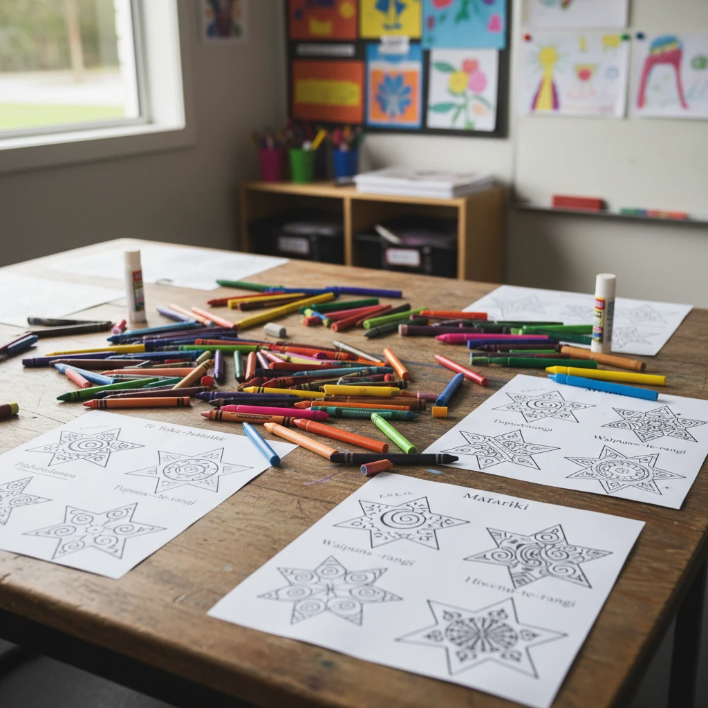 Download Matariki coloring pages for classroom activities