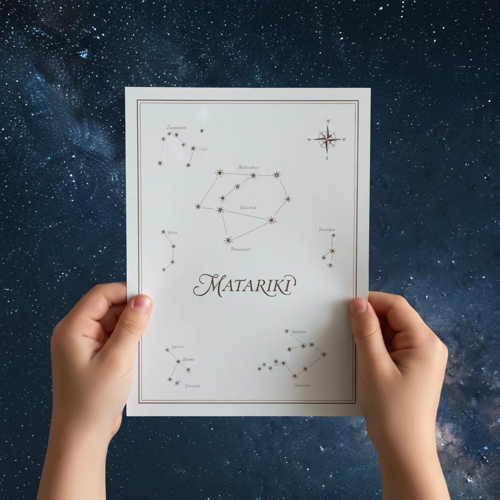 Printable Matariki star chart for kids
