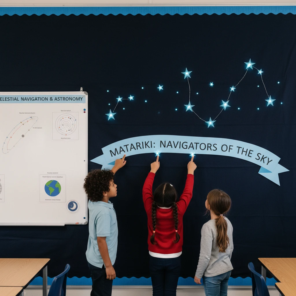 Classroom display of the Matariki star cluster