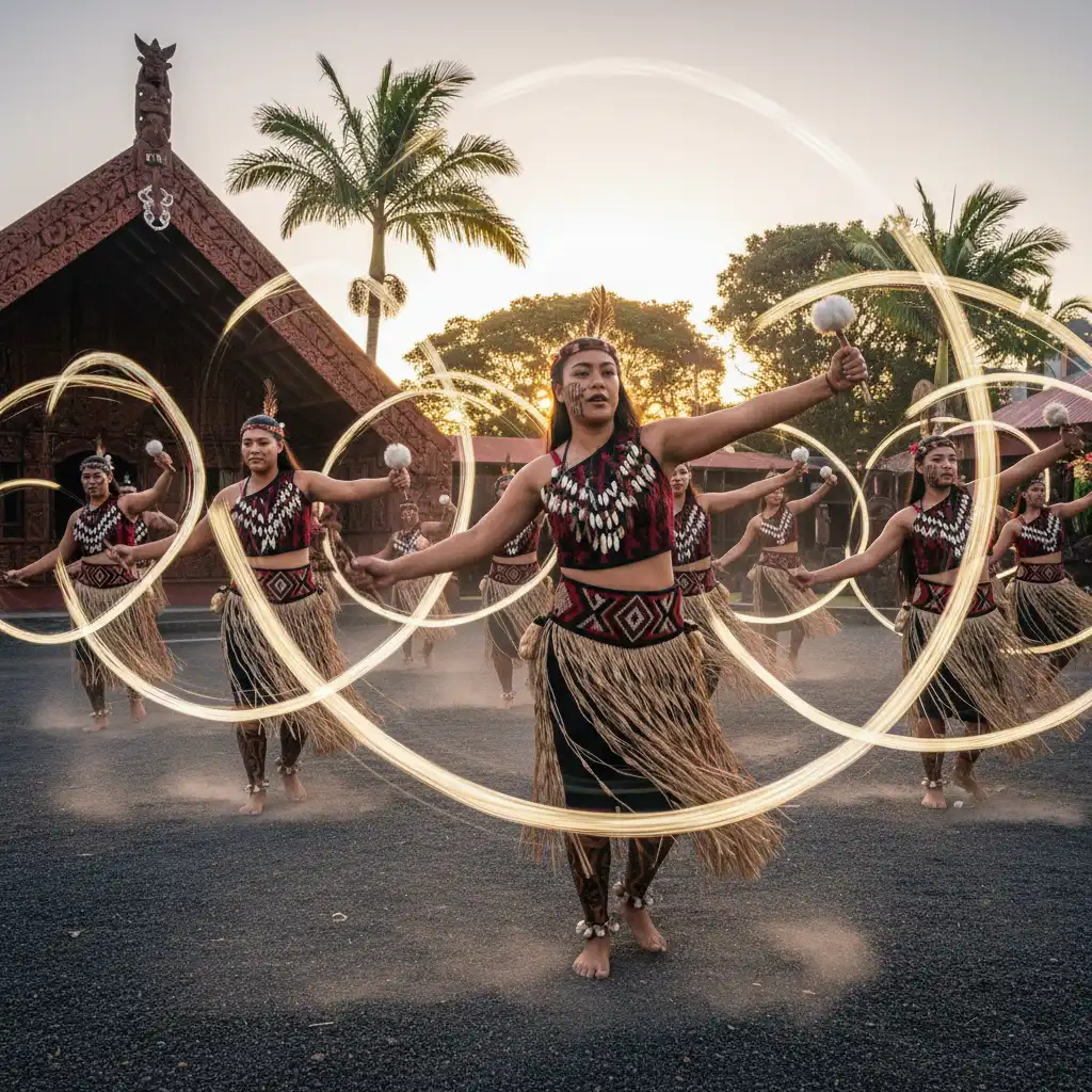 Kapa Haka group performing traditional action songs