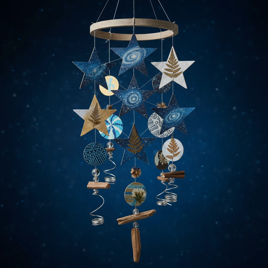 Recycled material mobile of the Matariki star cluster