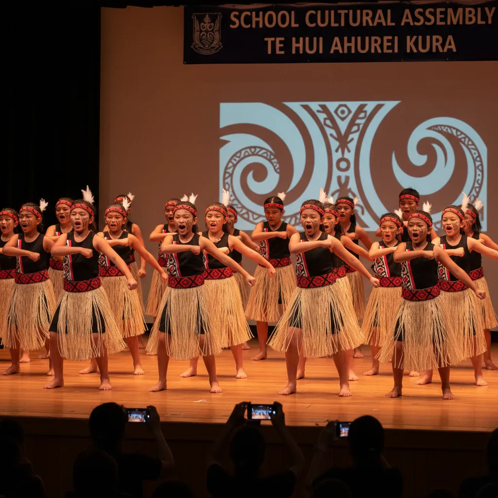 Students performing Kapa Haka for Matariki assembly
