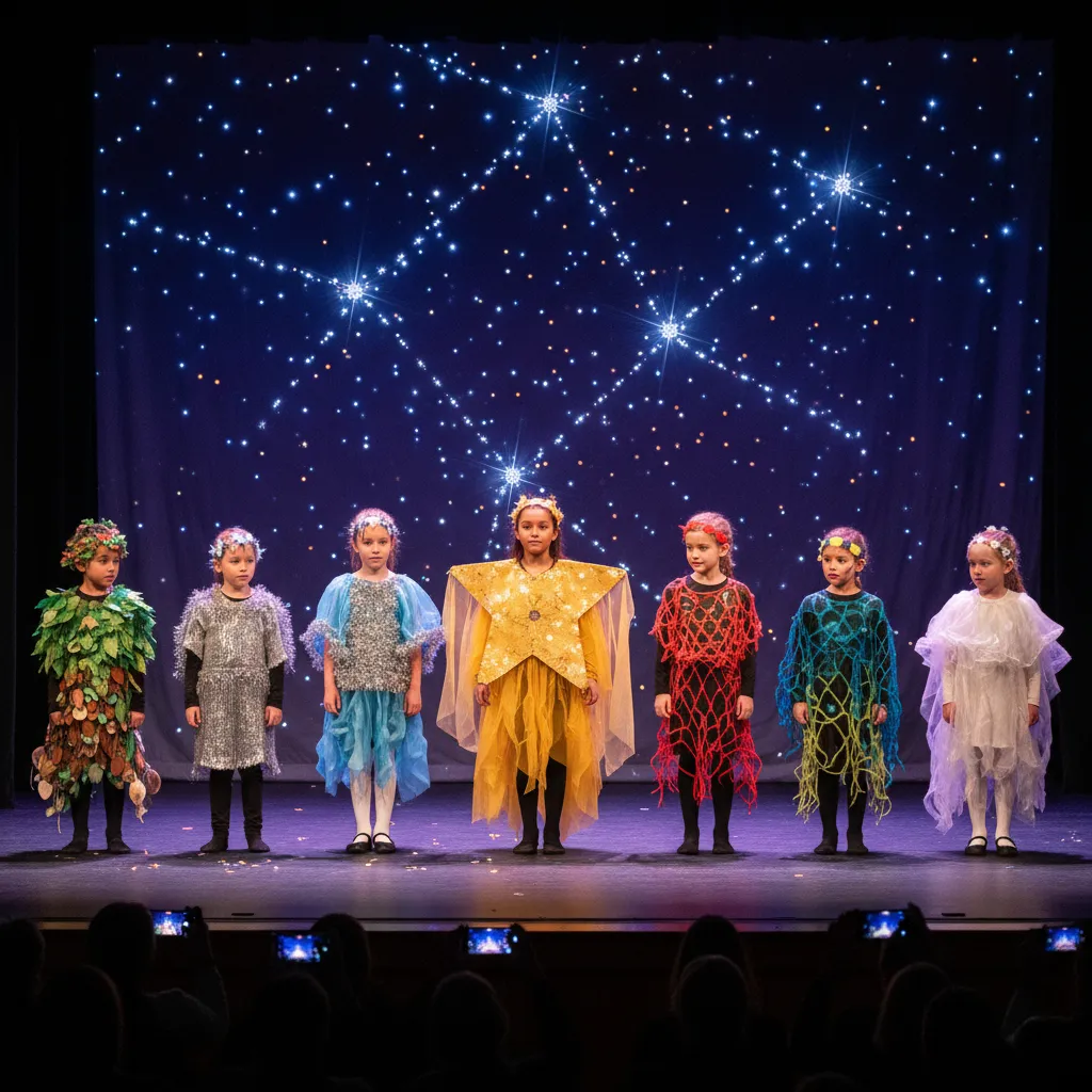 School play depicting the nine stars of Matariki