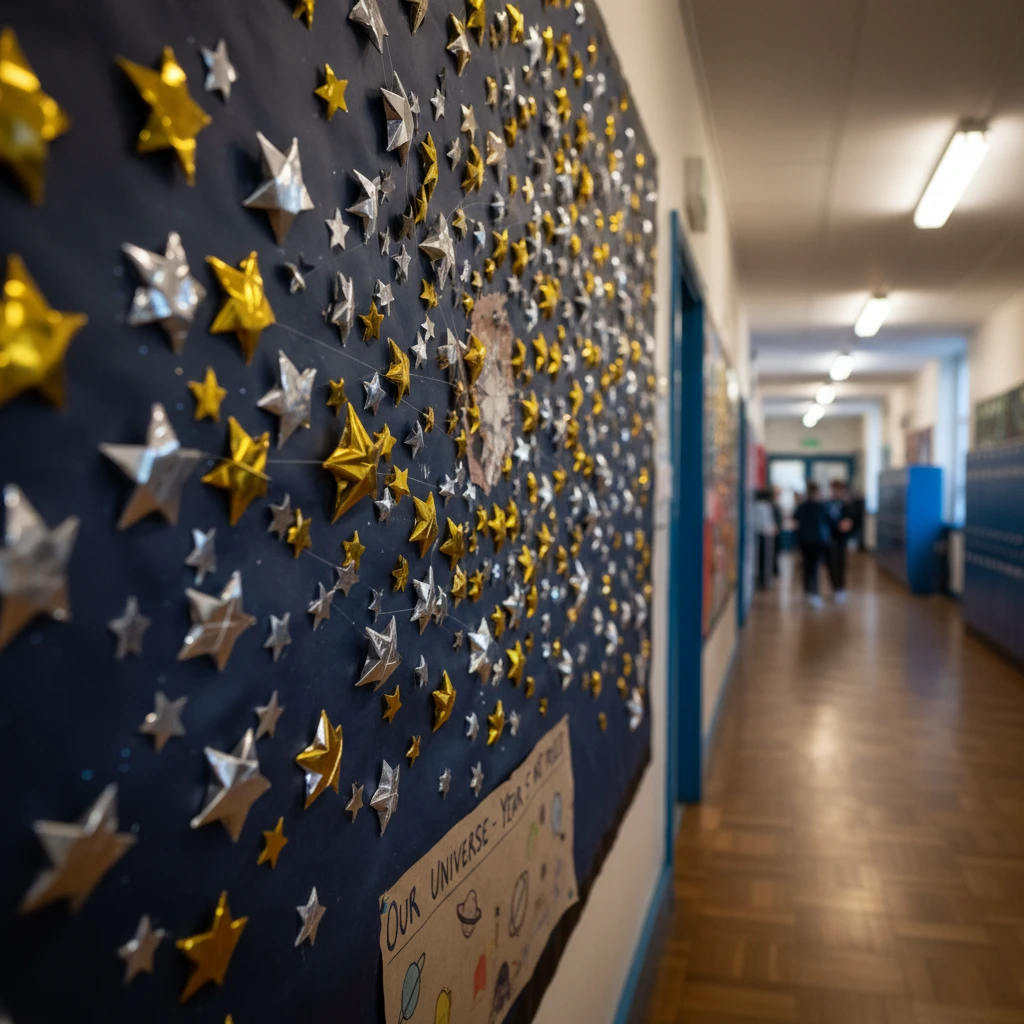 Matariki wall of aspirations art display