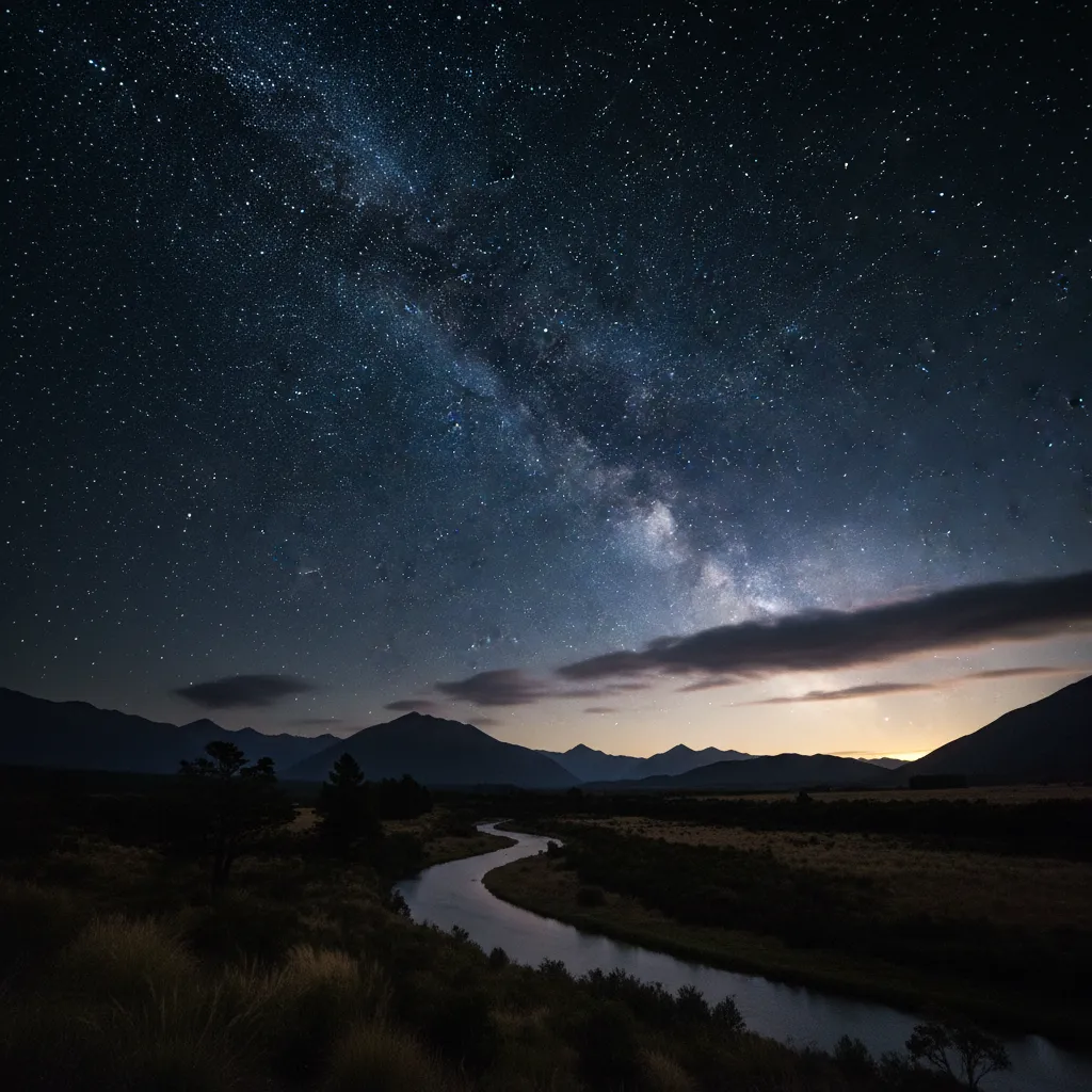 Matariki star cluster rising in the pre-dawn sky