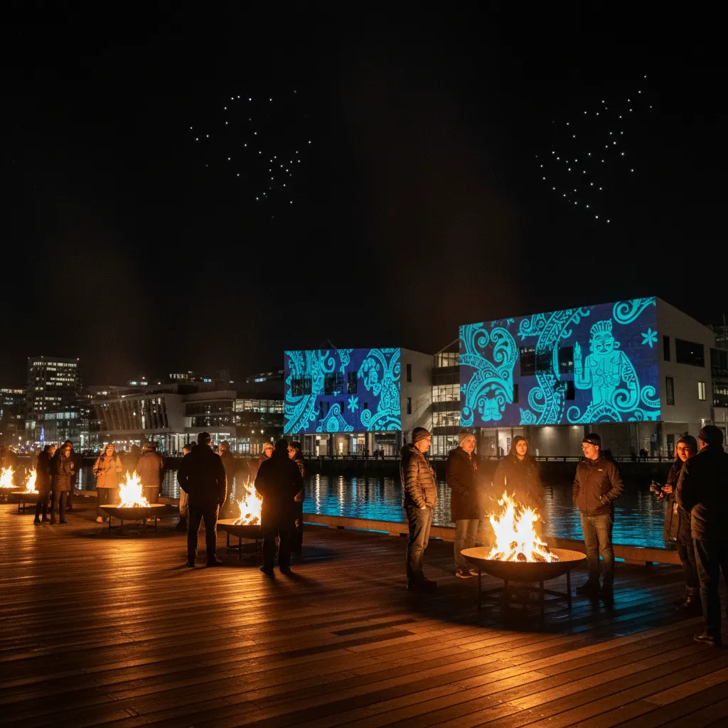Matariki Ahi Kā fire and light festival in Wellington