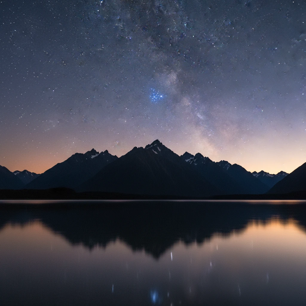 The Matariki star cluster rising at dawn over Aotearoa