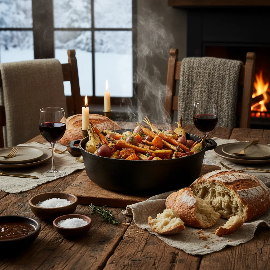 Traditional Matariki mid-winter feast table setting
