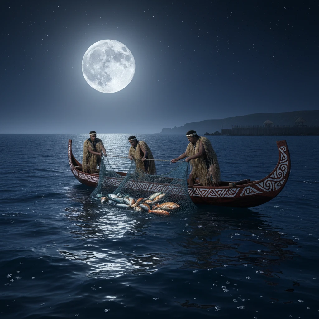 Fishing during the productive Tangaroa moon phase