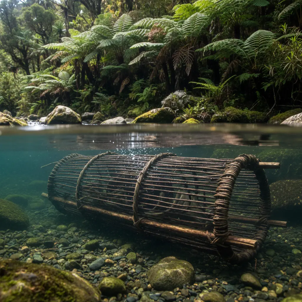 Traditional eel fishing using the Maramataka guide