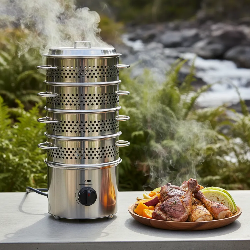 Modern stainless steel gas hangi cooker