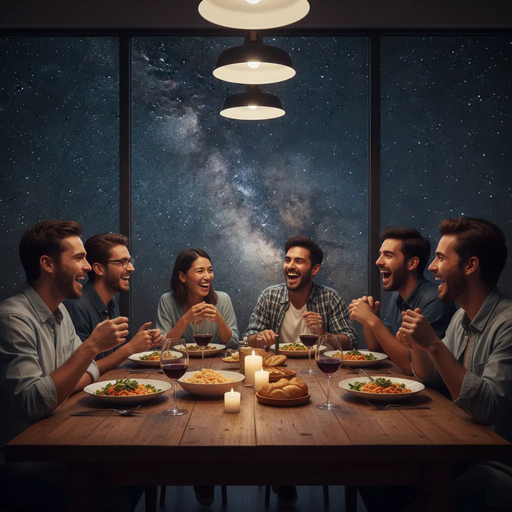 Friends enjoying conversation at a Matariki dinner party