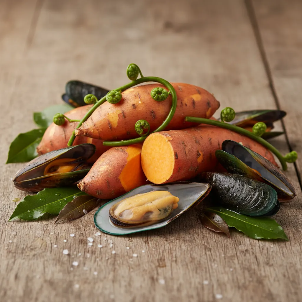 Fresh indigenous New Zealand ingredients for Matariki cooking