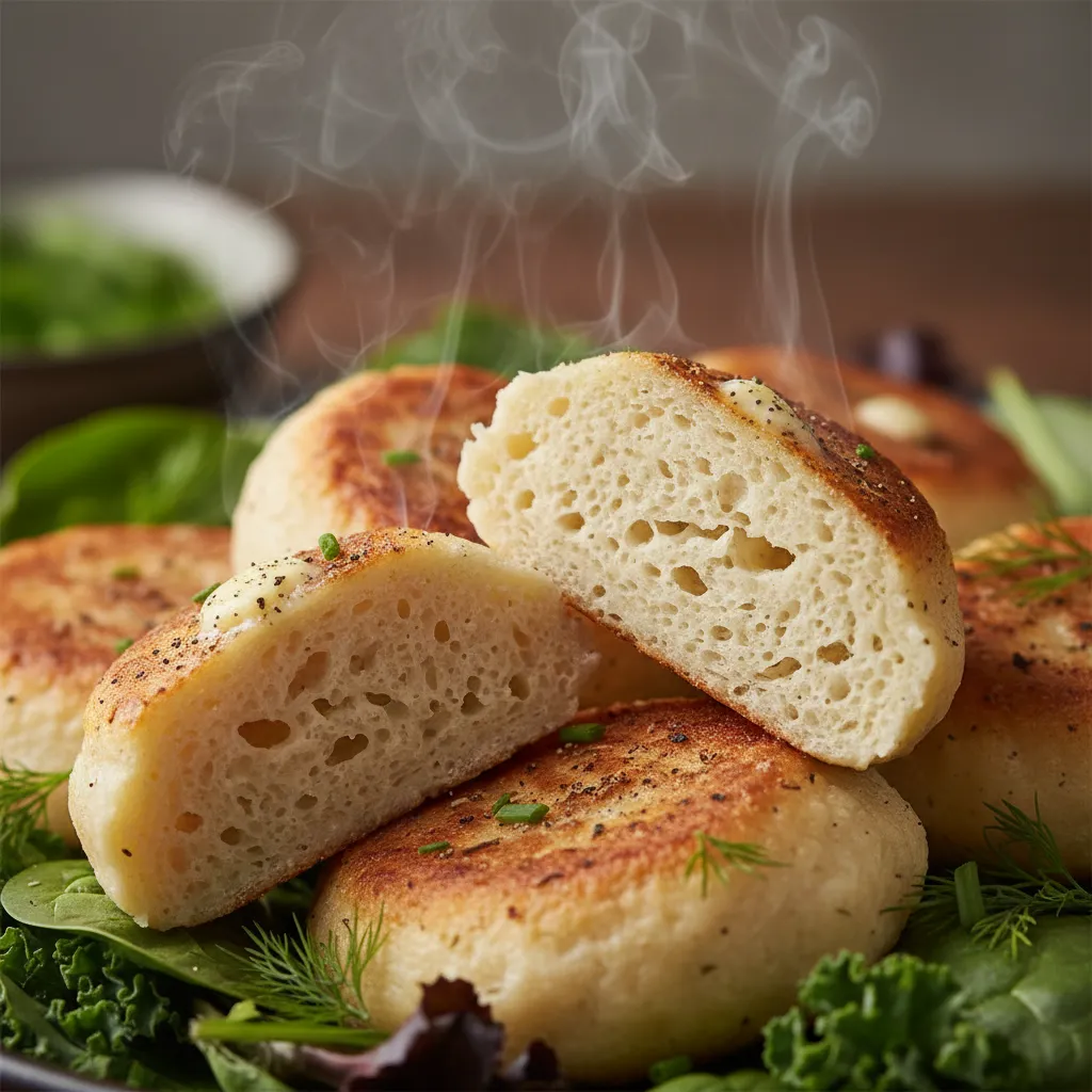 Fluffy gluten free doughboys texture close up