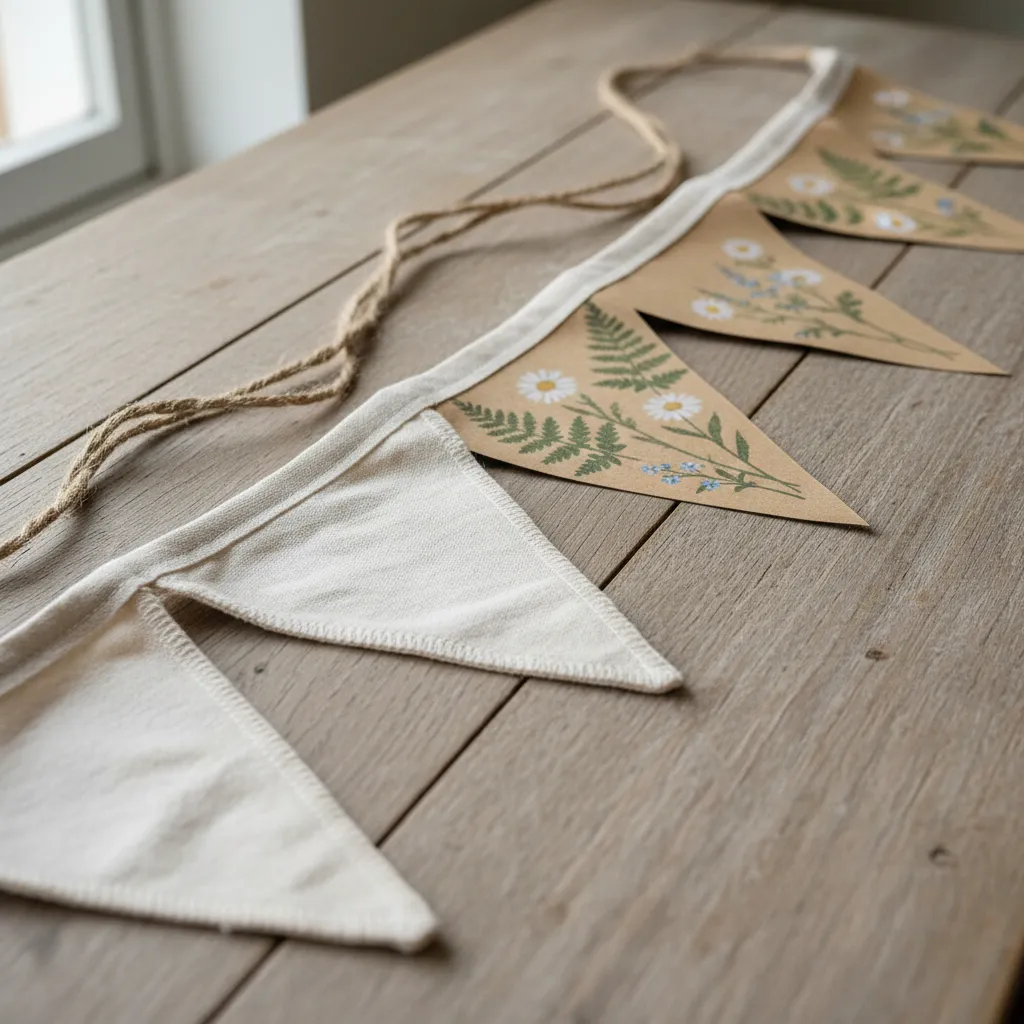 Comparison of fabric and recycled paper bunting materials
