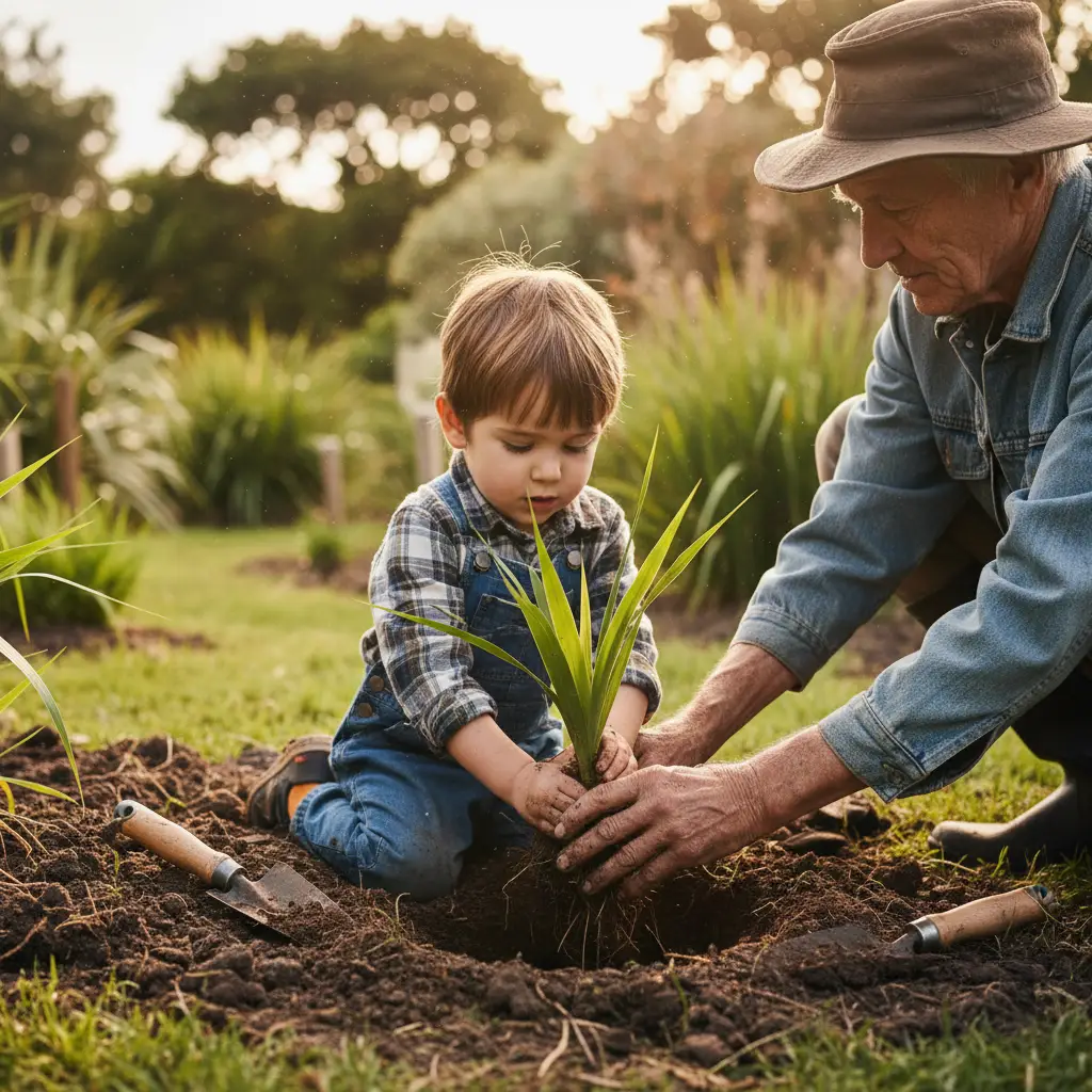 Planting native harakeke to restore biodiversity