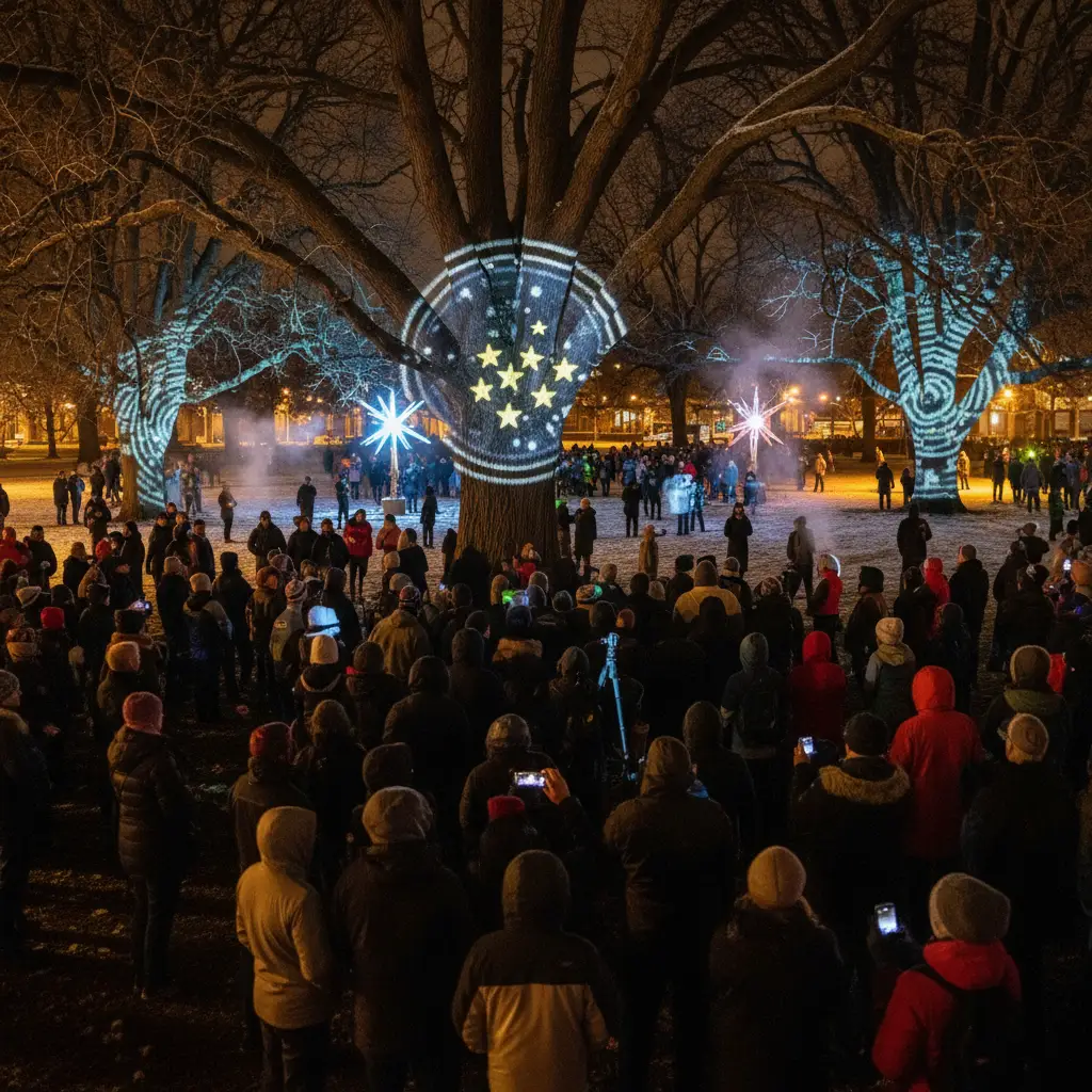 Public Matariki light festival in New Zealand