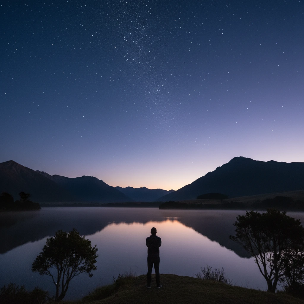 Matariki star cluster rising at dawn symbolizing the Māori New Year