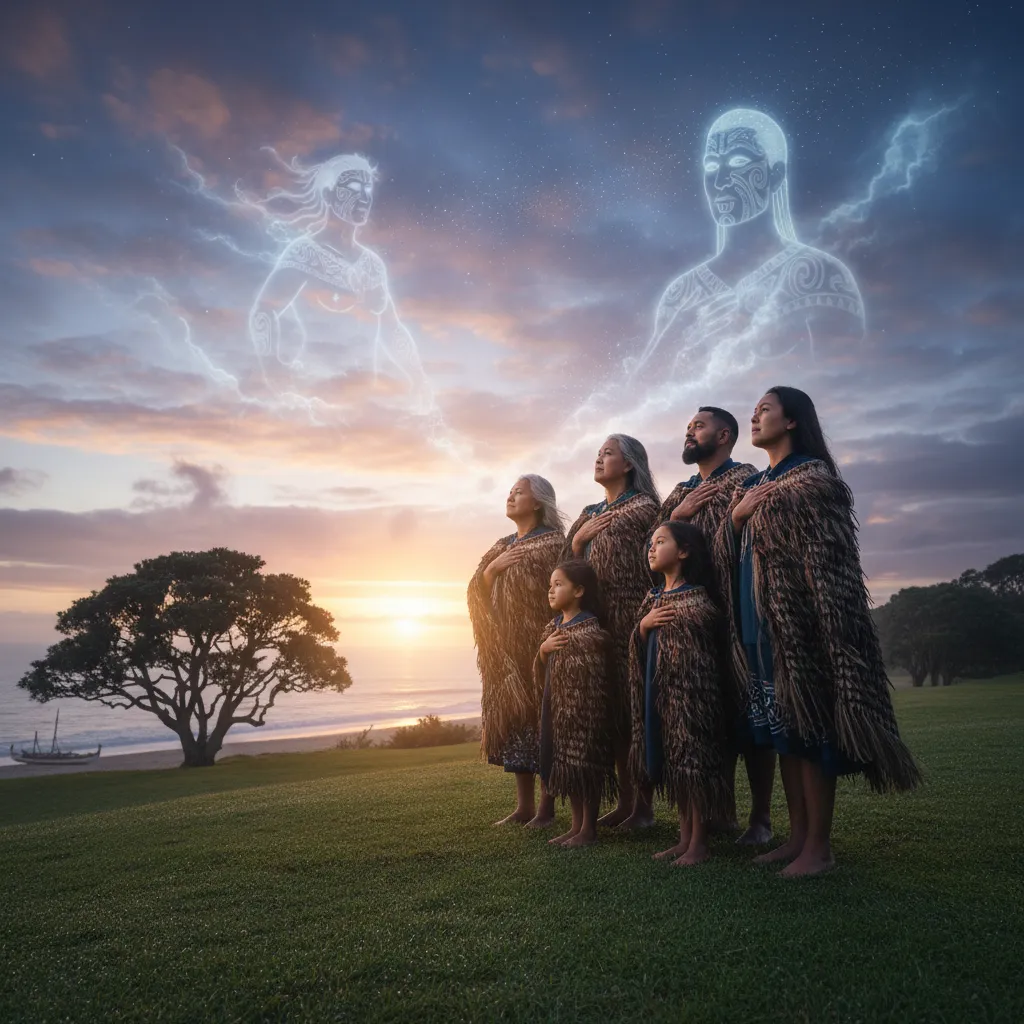 Family remembering ancestors during Matariki