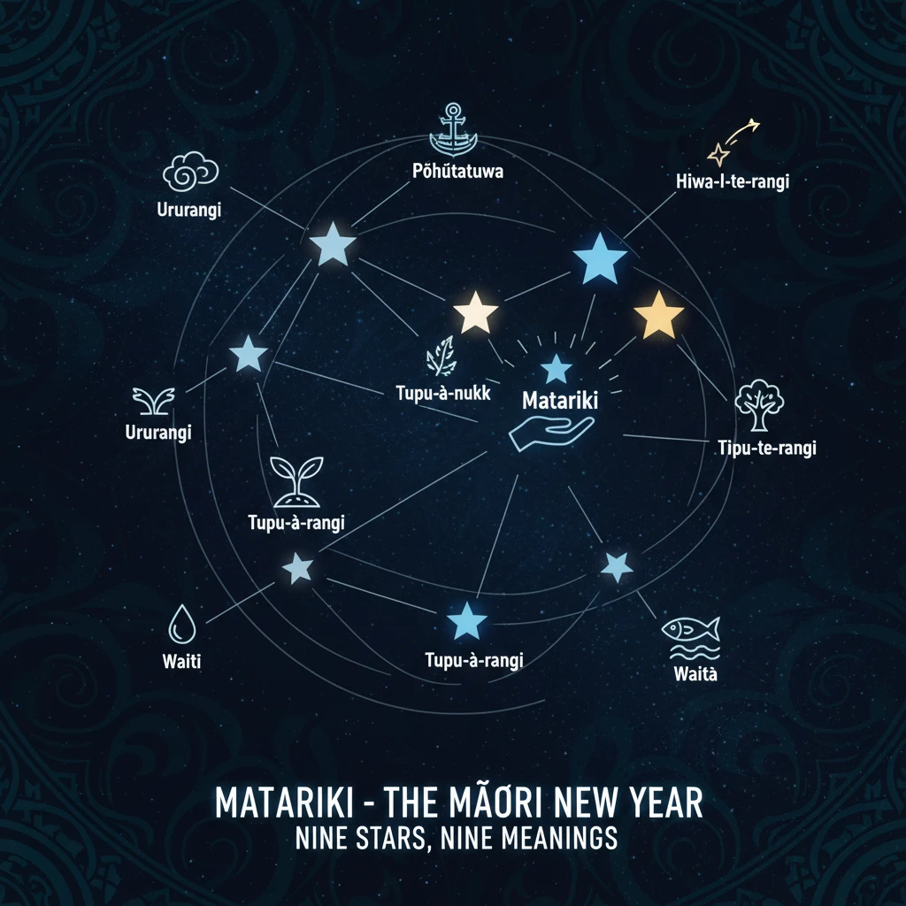 The nine stars of Matariki and their meanings