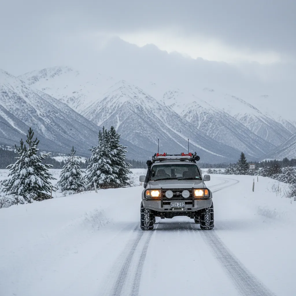 Winter driving in New Zealand during Matariki weekend