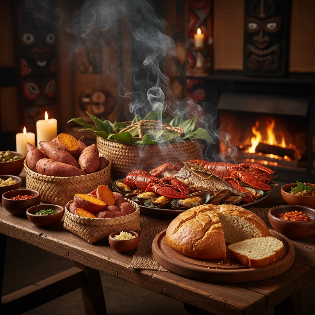 Traditional Matariki feast with local kai