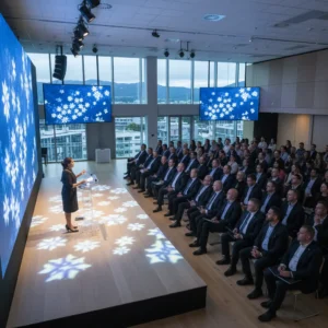 Matariki Business Summit conference hall with indigenous design elements