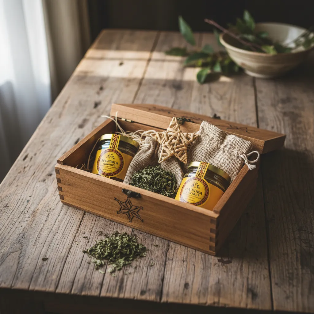 Sustainable Matariki gift box with Manuka honey and Kawakawa tea